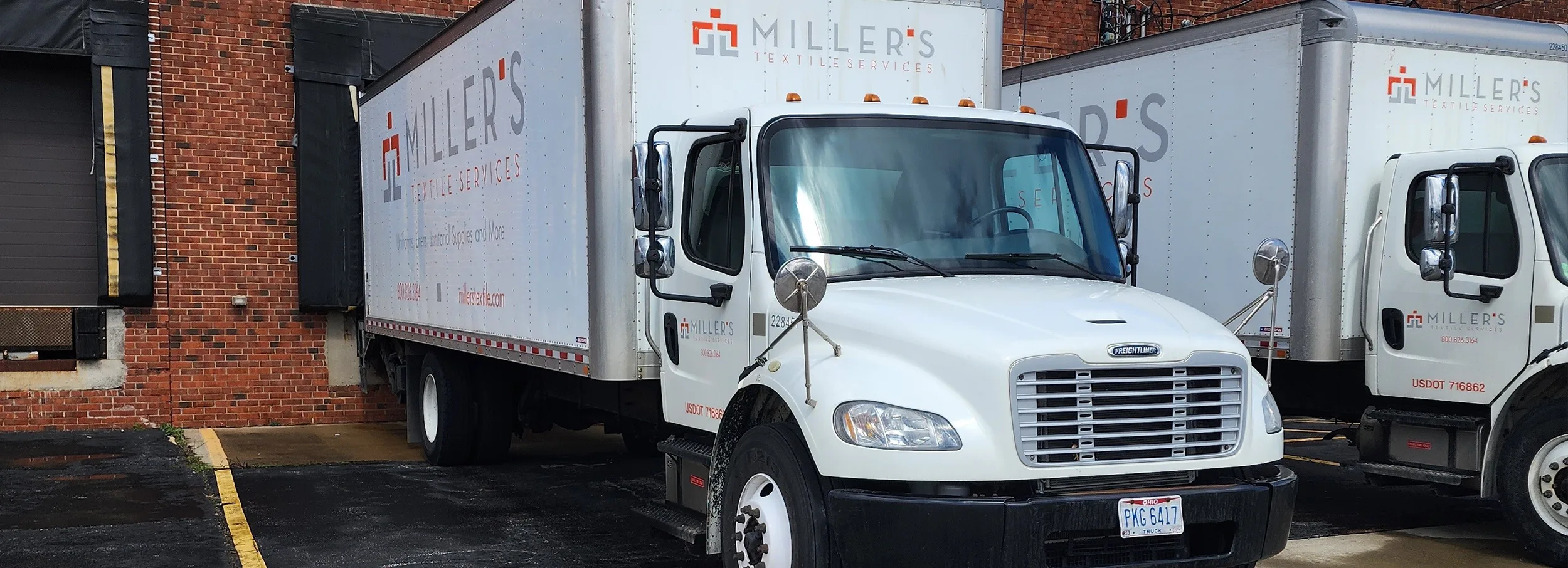 Miller's trucks at loading dock